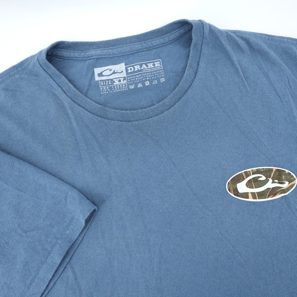 Drake‎ Clothing Company Men's Blue Cotton T Shirt Size XL Logo Graphic Tee